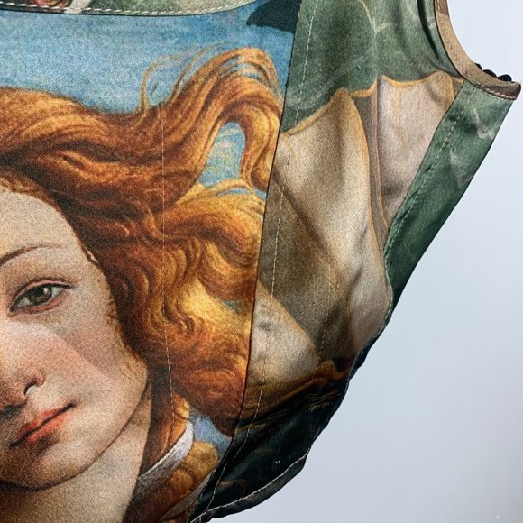 Zara Green and Orange Asymmetrical Graphic Crop Top - Picture 11 of 12